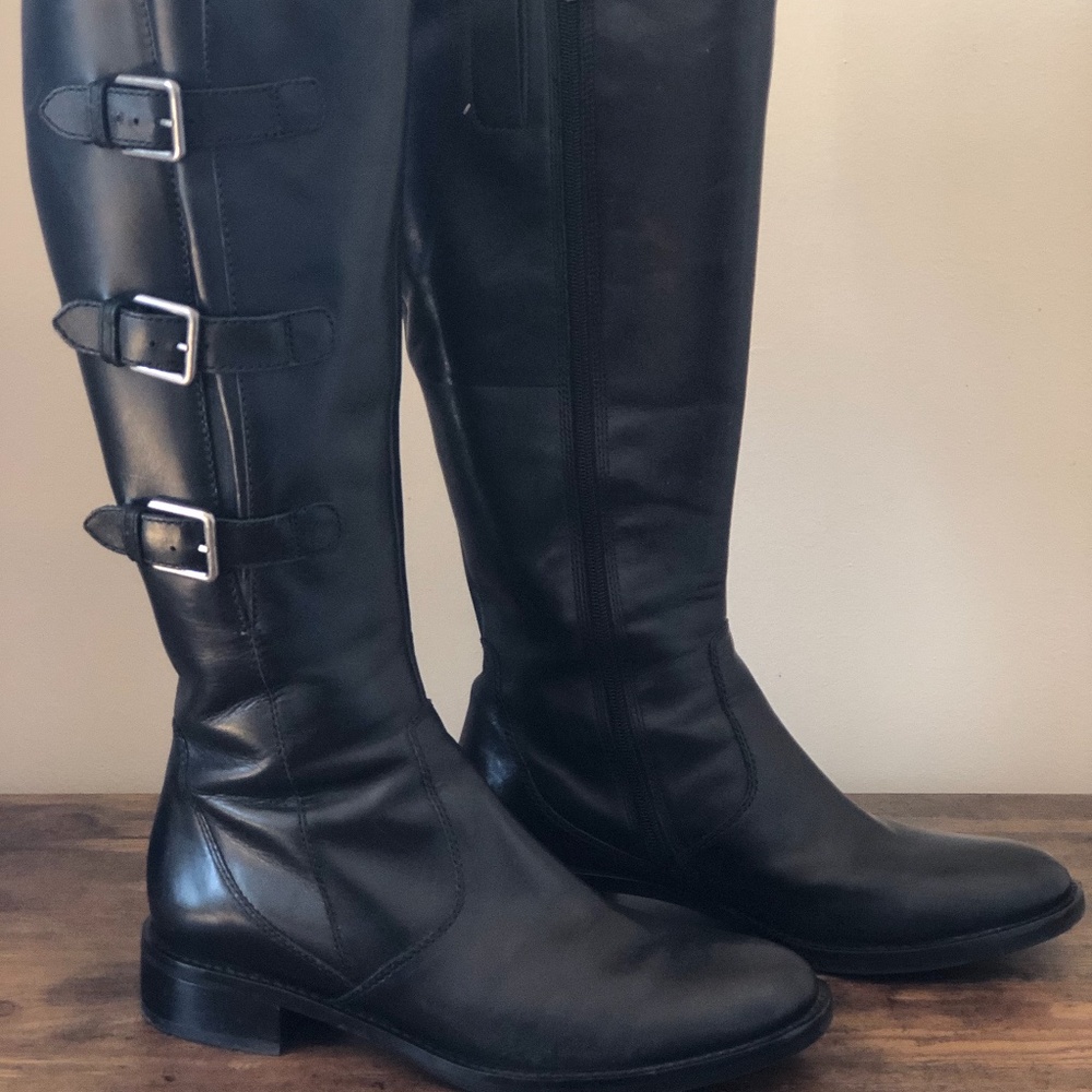 Black Moto Boots Wide Calf